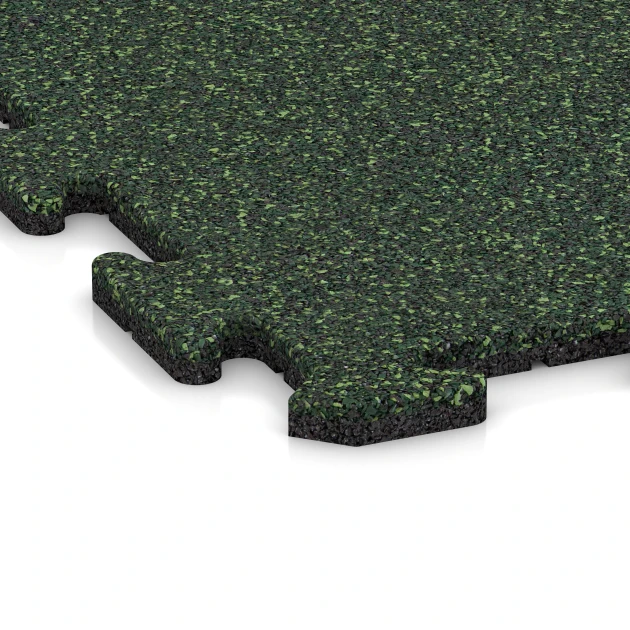 Detailaufnahme der Randausprägung von WARCO-Produkt 0317, Fitness Floor Mat 18 mm, Format 100 x 100 x 1,8 cm | 1,00 m², Farbe English Lawn.