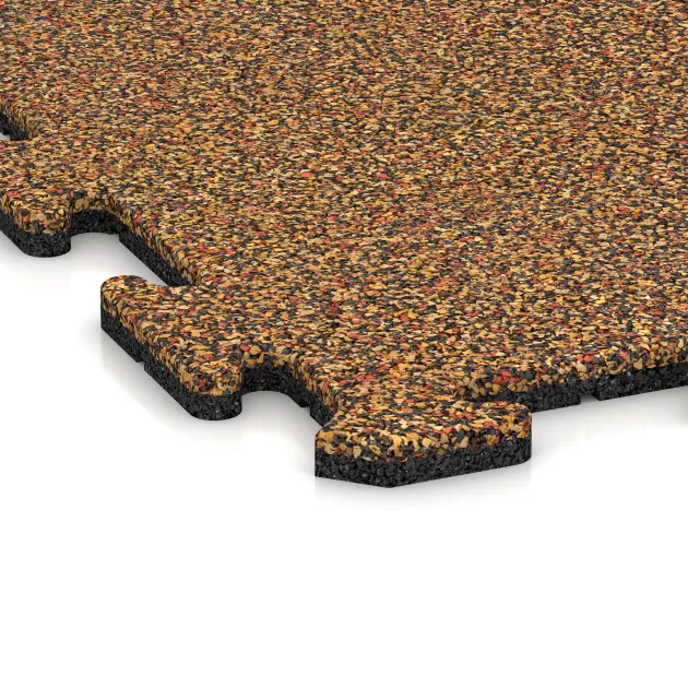 Detailaufnahme der Randausprägung von WARCO-Produkt 3943, Dog sports floor HD, Format 1000 x 1000 x 18 mm, Farbe Terra Cotta.