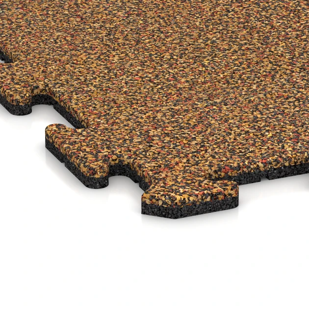 Detailaufnahme der Randausprägung von WARCO-Produkt 0318, Fitness Floor Mat 18 mm, Format 100 x 100 x 1,8 cm | 1,00 m², Farbe Terracotta.