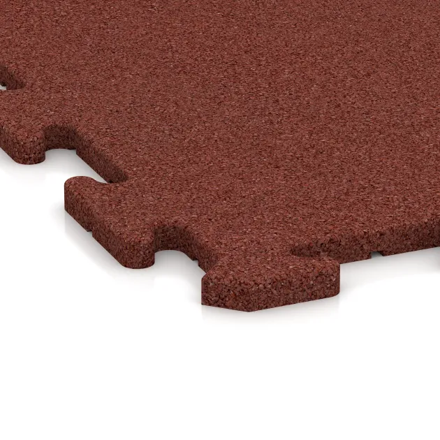 Detailaufnahme der Randausprägung von WARCO-Produkt 3960, Dog sports floor HD, Format 1000 x 1000 x 18 mm, Farbe Brick red.