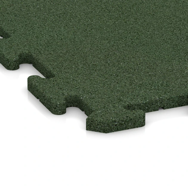 Detailaufnahme der Randausprägung von WARCO-Produkt 0372, Fitness Floor Mat 18 mm, Format 100 x 100 x 1,8 cm | 1,00 m², Farbe Grass green.