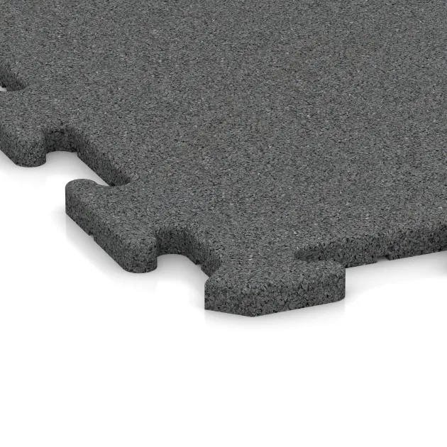Detailaufnahme der Randausprägung von WARCO-Produkt 3962, Dog sports floor HD, Format 1000 x 1000 x 18 mm, Farbe Slate grey.