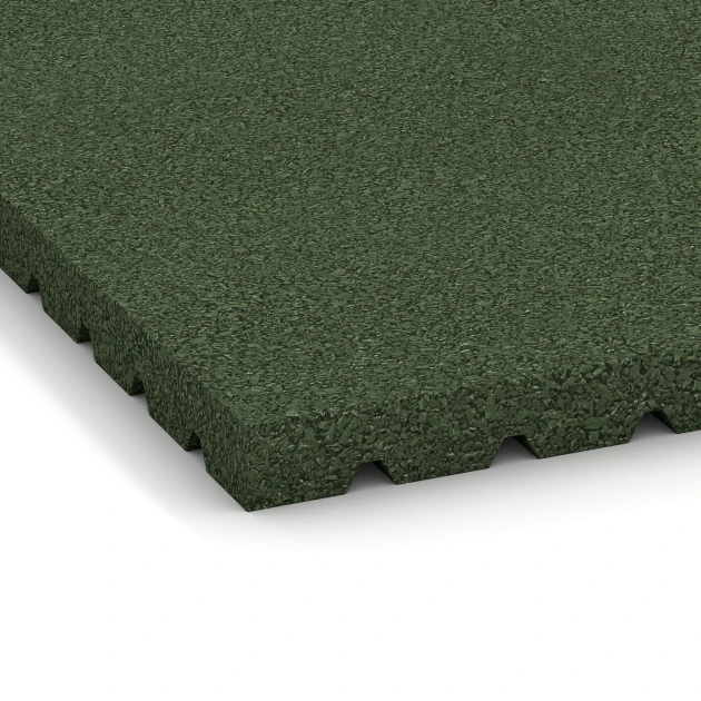 Detailaufnahme der Randausprägung von WARCO-Produkt 3642, Stable mat HD, Format 100 x 100 x 4 cm, Farbe Grass green.