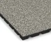 Detailaufnahme der Randausprägung von WARCO-Produkt 5327, Playground safety tile, Format 500 x 500 x 30 mm, Farbe Light Granite.