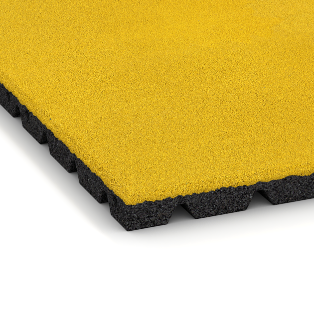 Detailaufnahme der Randausprägung von WARCO-Produkt 0558, Terrace tile 3 cm, Format 500 x 500 x 30 mm, Farbe Lemon Yellow.