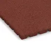 Detailaufnahme der Randausprägung von WARCO-Produkt 0575, Playground safety tile, Format 500 x 500 x 30 mm, Farbe Brick red.