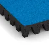 Detailaufnahme der Randausprägung von WARCO-Produkt 0717, Playground safety tile, Format 500 x 500 x 80 mm, Farbe Sky Blue.