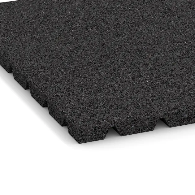 Detailaufnahme der Randausprägung von WARCO-Produkt 0532, Balcony decking tile 2.5 cm, Format 500 x 500 x 25 mm, Farbe Anthracite.
