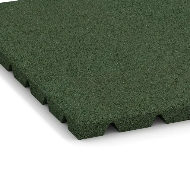 Detailaufnahme der Randausprägung von WARCO-Produkt 0534, Balcony decking tile 2.5 cm, Format 500 x 500 x 25 mm, Farbe Grass Green.