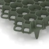 Detailaufnahme der Randausprägung von WARCO-Produkt 3634, Plastic ground grid, Format 47,6 × 47,6 × 4 cm | 0,226 m², Farbe Matte Green.