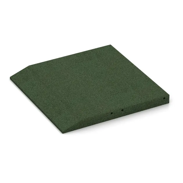 Detailaufnahme der Randausprägung von WARCO-Produkt 0434, Edge tile (one chamfered side), Format 500 x 500 x 45 mm, Farbe Grass Green.
