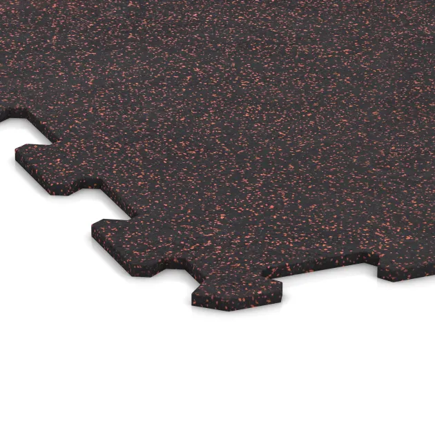 Detailaufnahme der Randausprägung von WARCO-Produkt 1033, Stair covering, Format 970 x 970 x 8 mm, Farbe Light Red Speckled.
