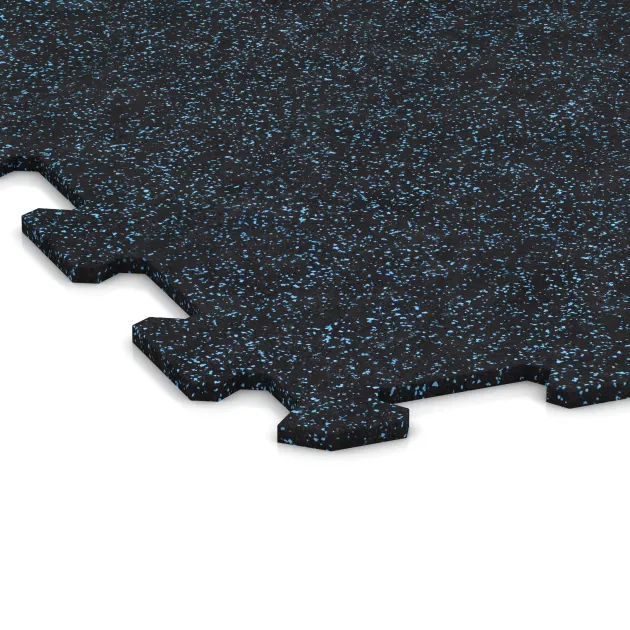 Detailaufnahme der Randausprägung von WARCO-Produkt 1038, Stair covering, Format 970 x 970 x 8 mm, Farbe Light Blue Speckled.