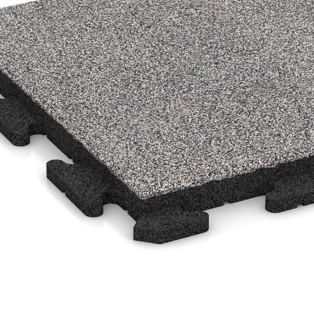 Detailaufnahme der Randausprägung von WARCO-Produkt 5807, Event Floor, Format 500 x 500 x 40 mm, Farbe Grey Melange.