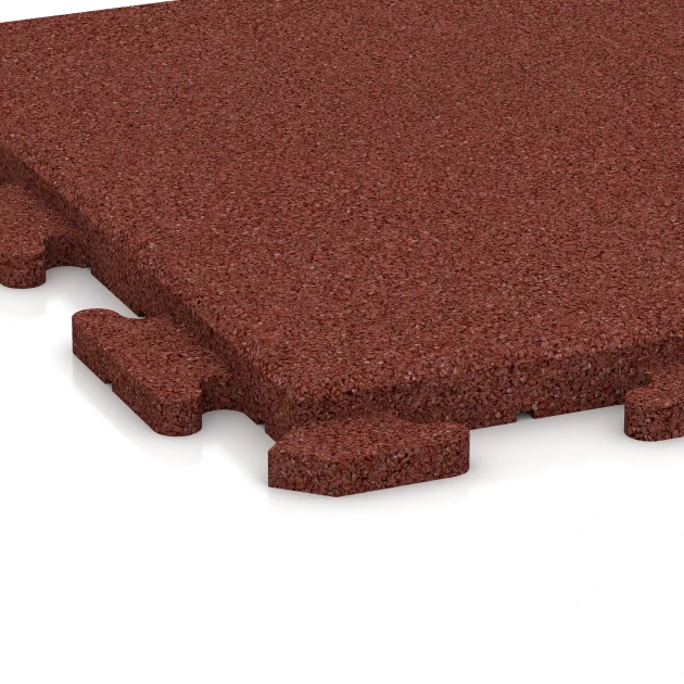 Detailaufnahme der Randausprägung von WARCO-Produkt 1247, Outdoor Tile Classic, Format 500 x 500 x 30 mm, Farbe Brick red.