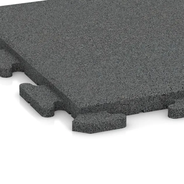 Detailaufnahme der Randausprägung von WARCO-Produkt 1251, Terrace tile Classic, Format 500 x 500 x 30 mm, Farbe Slate grey.