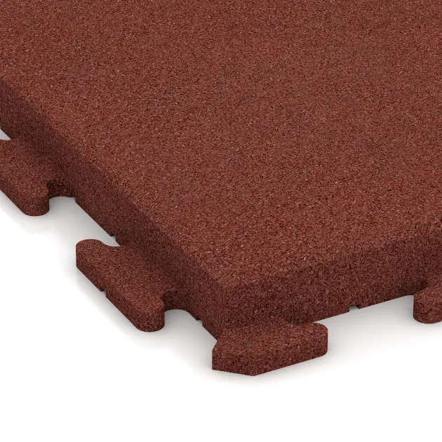 Detailaufnahme der Randausprägung von WARCO-Produkt 1472, Terrace tile Classic, Format 500 x 500 x 50 mm, Farbe Brick red.