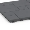 Detailaufnahme der Randausprägung von WARCO-Produkt 6330, Block Pattern – Deck Tile, Format 38,5 x 38,5 x 2 cm, Farbe Silver Grey.