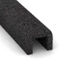 Detailaufnahme der Randausprägung von WARCO-Produkt 2590, Rubber Kerb Cap, Format 1000 x 100 x 100 x 60 mm, Farbe Anthracite.