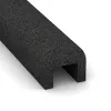 Detailaufnahme der Randausprägung von WARCO-Produkt 2584, Rubber Kerb Cap, Format 1000 x 100 x 100 x 50 mm, Farbe Anthracite.