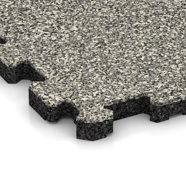 Detailaufnahme der Randausprägung von WARCO-Produkt 5424, Stair covering, Format 306 x 306 x 20 mm, Farbe Light Granite.