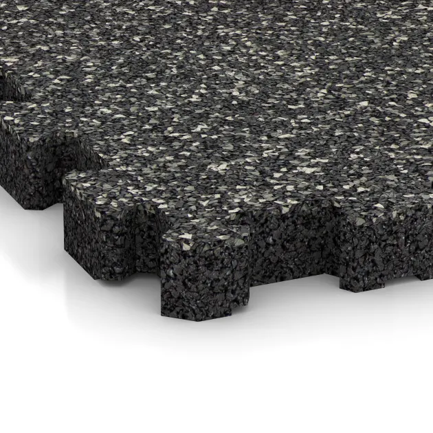 Detailaufnahme der Randausprägung von WARCO-Produkt 6104, Pool Decking Tile Seamless, Format 306 x 306 x 30 mm, Farbe Dark Grey Granite.