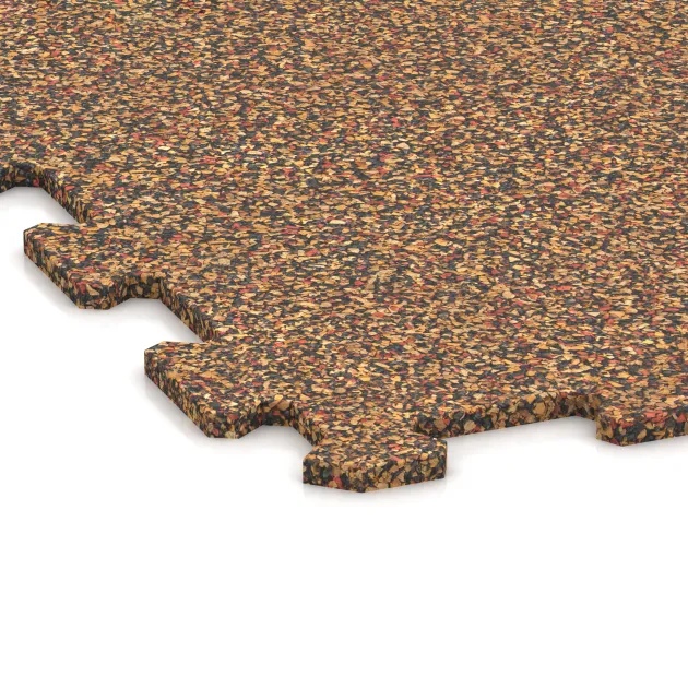 Detailaufnahme der Randausprägung von WARCO-Produkt 1023, Fitness Floor Compact, Format 970 x 970 x 8 mm, Farbe Terra Cotta.