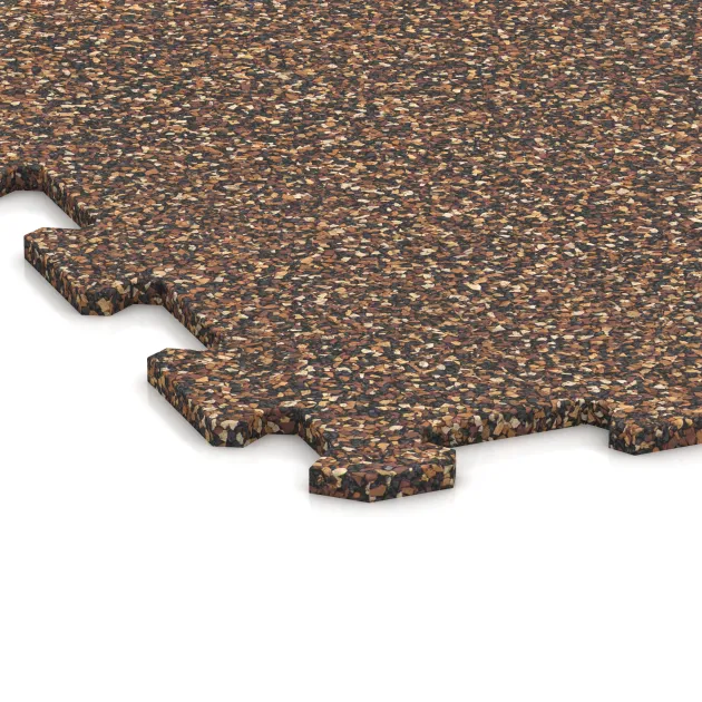 Detailaufnahme der Randausprägung von WARCO-Produkt 1024, Fitness Floor Compact, Format 970 x 970 x 8 mm, Farbe Bark & Bast.