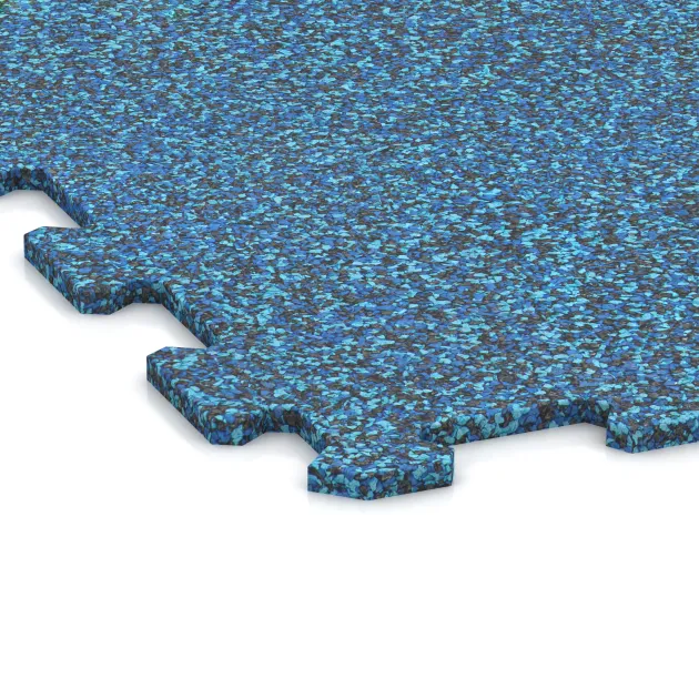Detailaufnahme der Randausprägung von WARCO-Produkt 1029, Fitness Floor Compact, Format 970 x 970 x 8 mm, Farbe Atlantic.