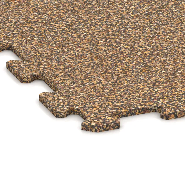 Detailaufnahme der Randausprägung von WARCO-Produkt 1032, Fitness Floor Compact, Format 970 x 970 x 8 mm, Farbe Rattan Lounge.