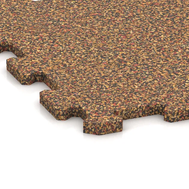 Detailaufnahme der Randausprägung von WARCO-Produkt 0962, Fitness Floor Compact, Format 485 x 485 x 16 mm, Farbe Terra Cotta.