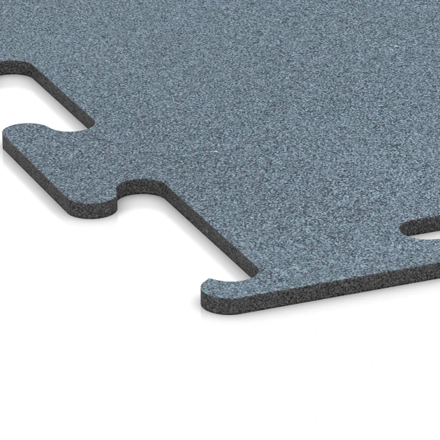 Detailaufnahme der Randausprägung von WARCO-Produkt 6158, Fitness Performance Elite Training Floor, Format 100 x 100 x 1 cm | 1,00 m², Farbe Aged silver.
