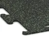 Detailaufnahme der Randausprägung von WARCO-Produkt 3755, Fitness Performance Elite Training Floor, Format 1000 x 1000 x 10 mm, Farbe Light Green Speckled.