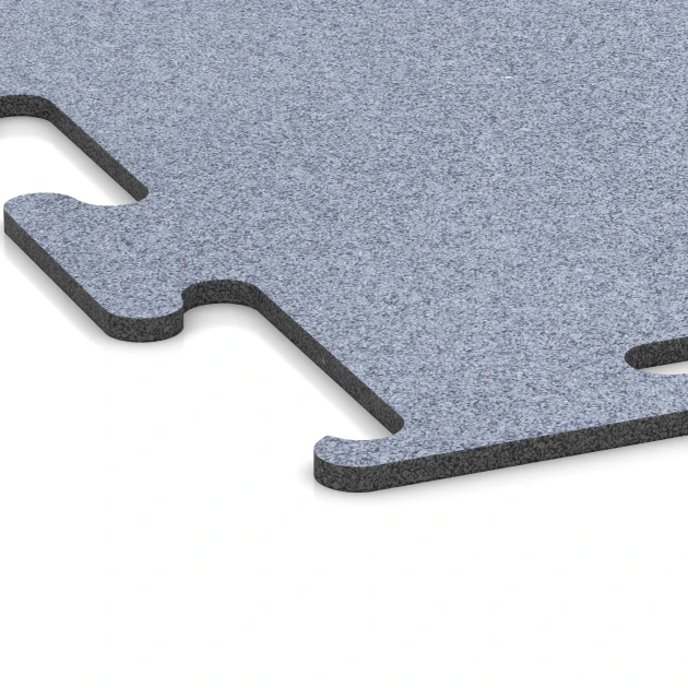 Detailaufnahme der Randausprägung von WARCO-Produkt 6152, Fitness Performance Elite Training Floor, Format 50 x 50 x 1 cm | 0,25 m², Farbe Mist Grey.