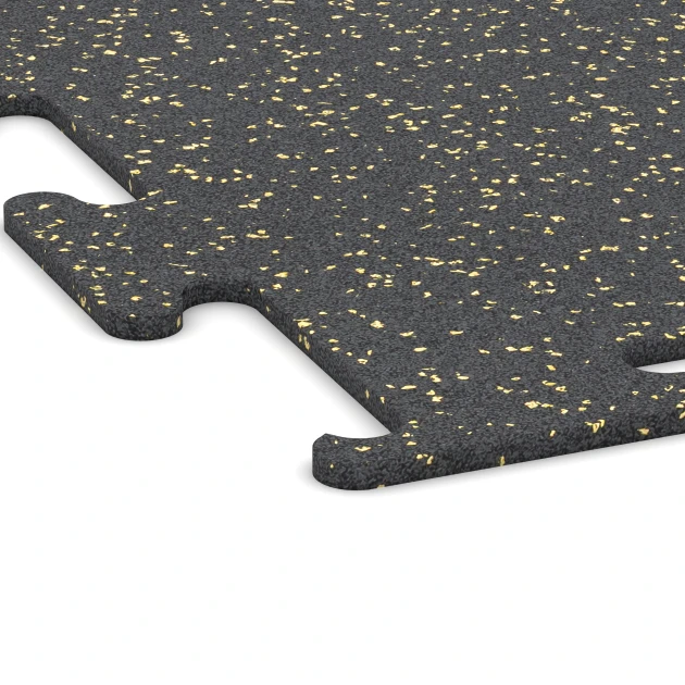 Detailaufnahme der Randausprägung von WARCO-Produkt 3764, Fitness Performance Elite Training Floor, Format 50 x 50 x 1 cm | 0,25 m², Farbe Light Yellow Speckled.