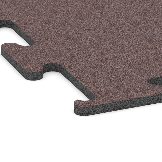 Detailaufnahme der Randausprägung von WARCO-Produkt 6153, Fitness Performance Elite Training Floor, Format 50 x 50 x 1,5 cm | 0,25 m², Farbe Mineral Red.