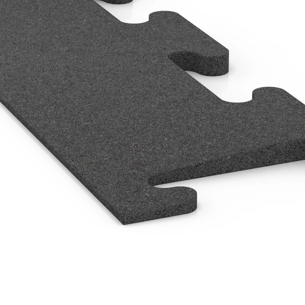 Detailaufnahme der Randausprägung von WARCO-Produkt 6594, Fitness Performance Elite Edge Ramp, Format 100 × 20 cm | 0,5 < 2 cm, Farbe Anthracite.