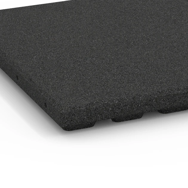 Detailaufnahme der Randausprägung von WARCO-Produkt 6131, Playground safety tile – CFH 125 cm, Format 50 x 50 x 4 cm, Farbe Anthracite.