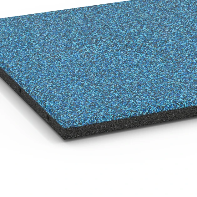 Detailaufnahme der Randausprägung von WARCO-Produkt 6420, Playground safety tile – CFH 90 cm, Format 50 x 50 x 3 cm, Farbe Atlantic.