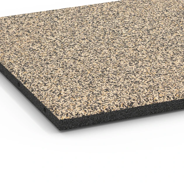 Detailaufnahme der Randausprägung von WARCO-Produkt 6360, Terrace Tile Classic, Format 50 x 50 x 3 cm | 0,25 m², Farbe Travertine.