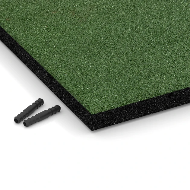 Detailaufnahme der Randausprägung von WARCO-Produkt 6195, Playground Safety Tiles, Format 50 x 50 x 4 cm, Farbe Grass green.