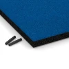 Detailaufnahme der Randausprägung von WARCO-Produkt 6220, Playground Safety Tiles, Format 50 x 50 x 4 cm, Farbe Sky blue.
