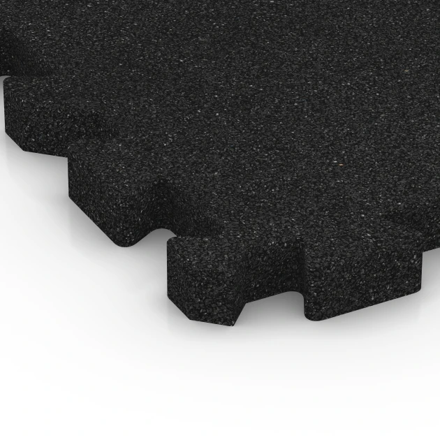Detailaufnahme der Randausprägung von WARCO-Produkt 6980, Sports court tile, Format 50 x 50 x 4 cm | 0,25 m², Farbe Anthracite.