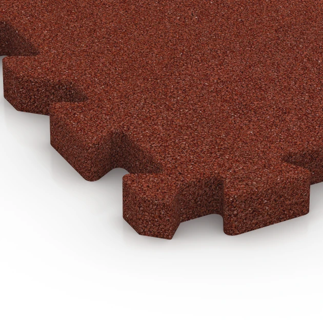 Detailaufnahme der Randausprägung von WARCO-Produkt 6981, Sports court tile, Format 50 x 50 x 4 cm | 0,25 m², Farbe Brick red.