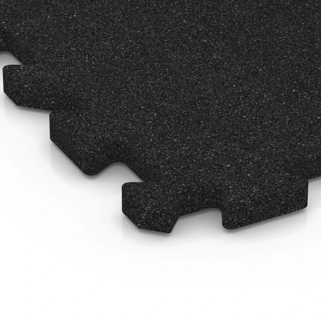 Detailaufnahme der Randausprägung von WARCO-Produkt 6987, Sports court tile, Format 50 x 50 x 3 cm | 0,25 m², Farbe Anthracite.