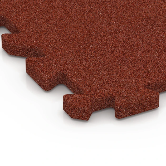 Detailaufnahme der Randausprägung von WARCO-Produkt 6988, Gym Floor Protection Mat, Format 50 x 50 x 3 cm | 0,25 m², Farbe Brick red.