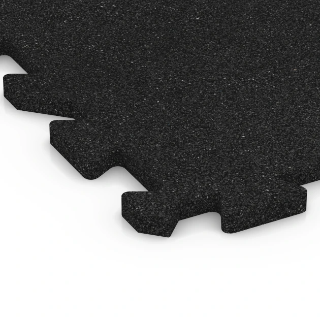 Detailaufnahme der Randausprägung von WARCO-Produkt 6312, Interlocking playground safety tile, Format 50 x 50 x 2 cm | 0,25 m², Farbe Anthracite.