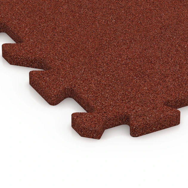 Detailaufnahme der Randausprägung von WARCO-Produkt 6984, Gym Floor Protection Mat, Format 50 x 50 x 2 cm | 0,25 m², Farbe Brick red.