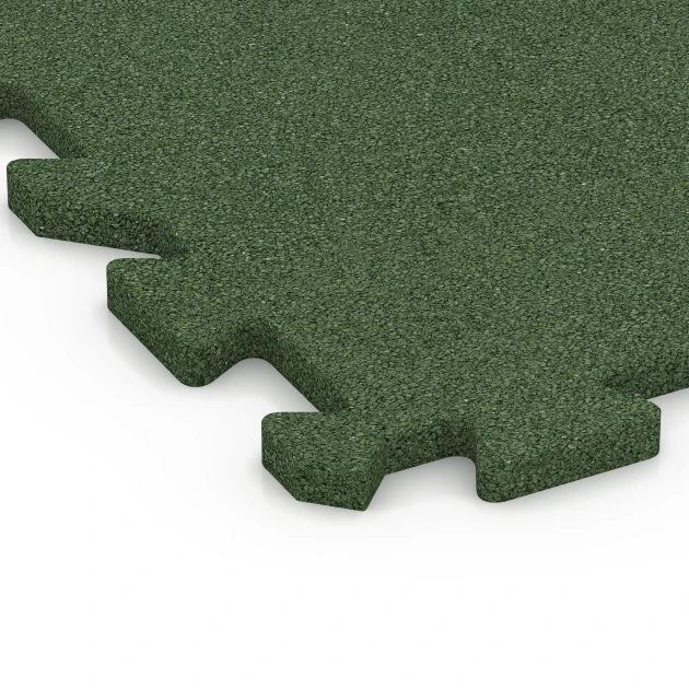 Detailaufnahme der Randausprägung von WARCO-Produkt 6314, Interlocking playground safety tile, Format 50 x 50 x 2 cm | 0,25 m², Farbe Grass green.