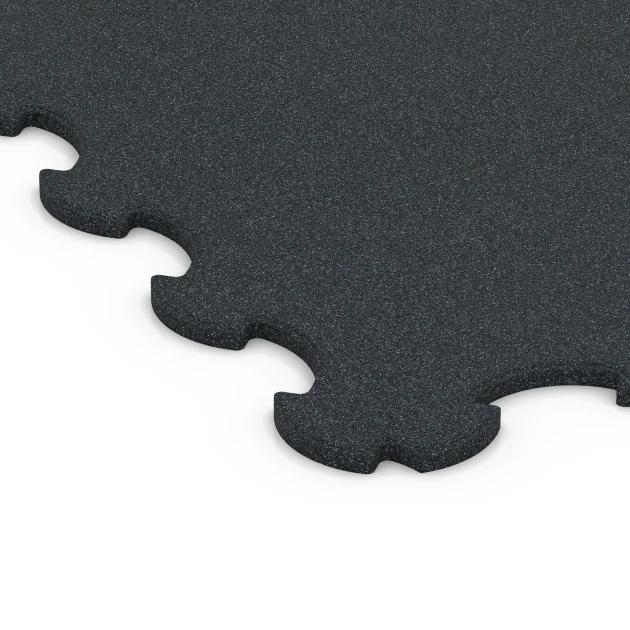 Detailaufnahme der Randausprägung von WARCO-Produkt 6376, Fitness Floor Protection Mat, Format 102,5 x 102,5 x 1,5 cm | 1,05 m², Farbe Anthracite.